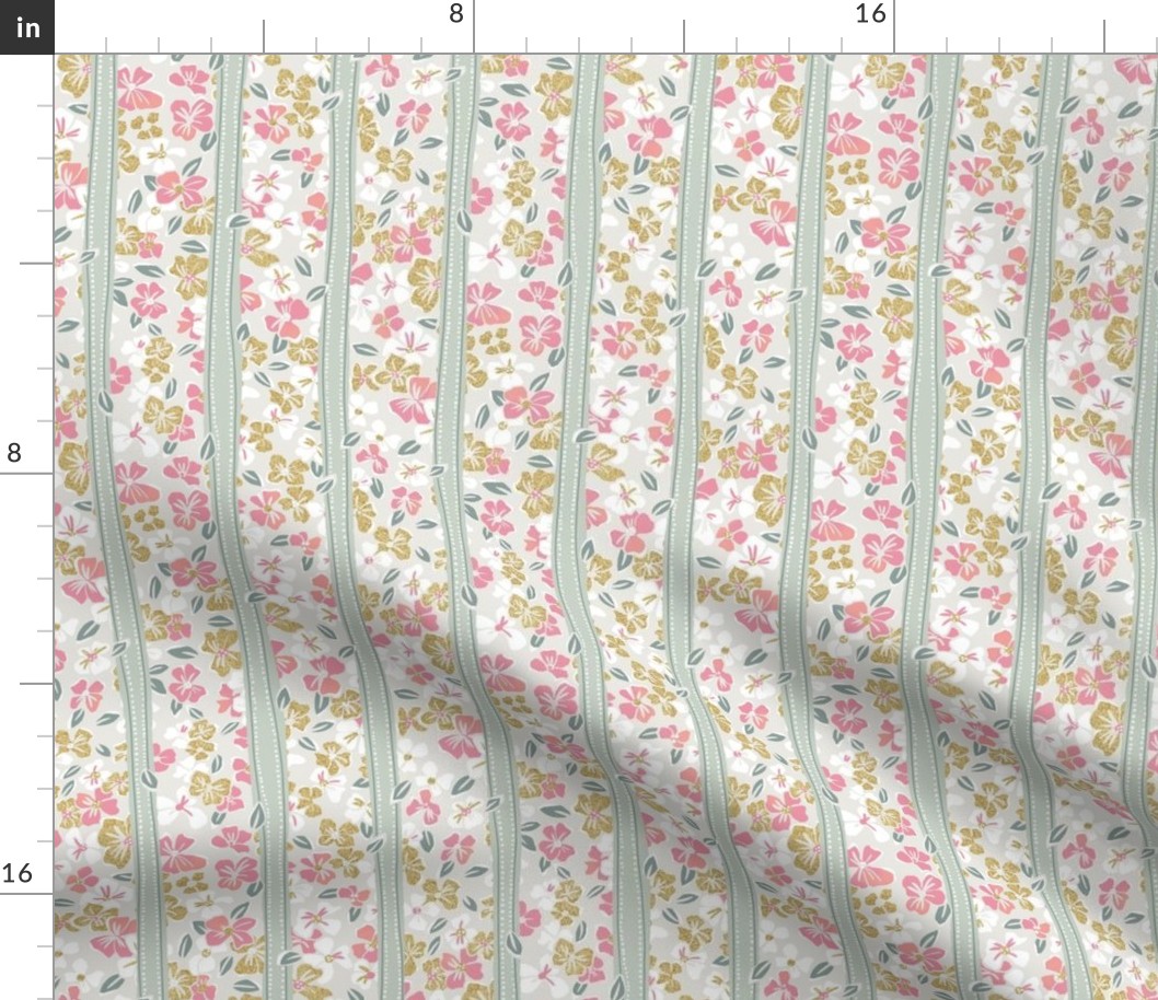 Regency Floral Stripe / Small Scale