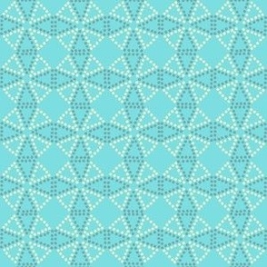 windmill dot mosaic circular geometric bright turquoise blue small scale