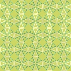 windmill dot mosaic circular geometric bright lime green small scale