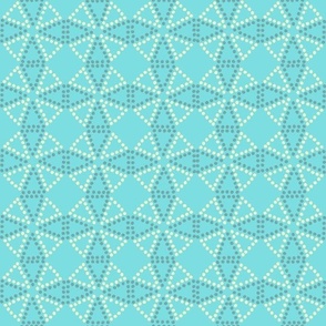 windmill dot mosaic circular geometric bright turquoise blue medium scale