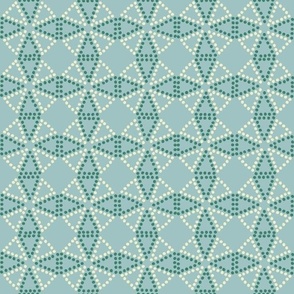 windmill dot mosaic circular geometric soft blue grey medium scale