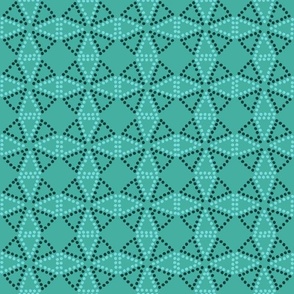 windmill dot mosaic circular geometric teal green medium scale