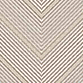 Bold Chevron Stripe | Bone Beige, Creamy White, Khaki Brown | Geometric