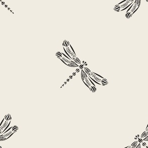 Dragonflies | Creamy White, Raisin Black | Doodle Bugs