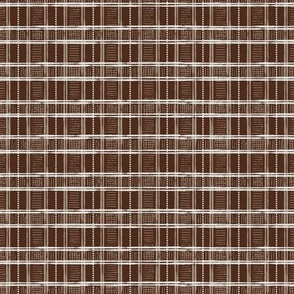 Hand-Drawn Plaid in Sandy Brown, Chocolate, and Off White (MEDIUM) B23014R03D