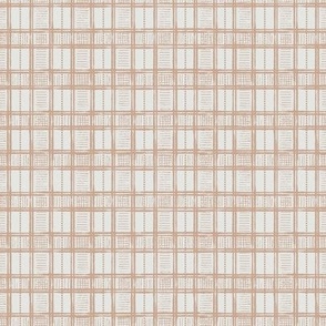 Hand-Drawn Plaid in Dusky Salmon Pink and Off White (MEDIUM) B23014R04B