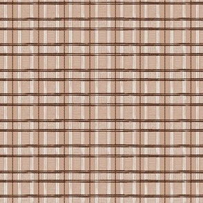 Hand-Drawn Plaid in Dusky Salmon Pink, Chocolate Brown, and Off White (MEDIUM) B23014R04D