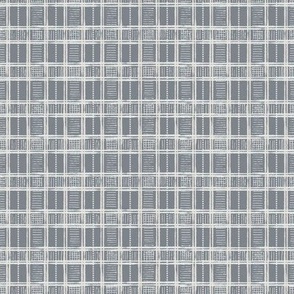 Hand-Drawn Plaid in Stormy Blue and Off White (MEDIUM) B23014R05A