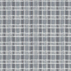Hand-Drawn Plaid in Stormy Blue, Chocolate Brown, and Off White (MEDIUM) B23014R05C