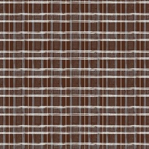 Hand-Drawn Plaid in Stormy Blue, Chocolate Brown, and Off White (MEDIUM) B23014R05F