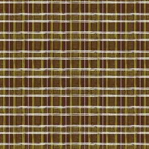 Hand-Drawn Plaid in Vintage Pea Green, Off White, and Chocolate Brown (MEDIUM) B23014R06C
