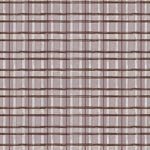 Hand-Drawn Plaid in Dusky Lavender, Off White, and Chocolate Brown (Scale) B23014R07D