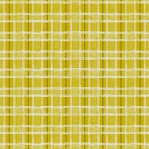 Hand-Drawn Plaid in Goldenrod Yellow, Off White, and Chocolate Brown (MEDIUM) B23014R08A