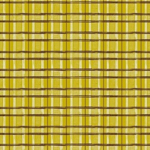 Hand-Drawn Plaid in Goldenrod Yellow, Off White, and Chocolate Brown (MEDIUM) B23014R08D