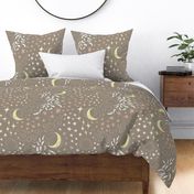 Moon Among the Stars - Large Scale - Beige & Tan - night sky constellations