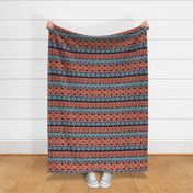 Aztec stripes - orange, maroon and blue