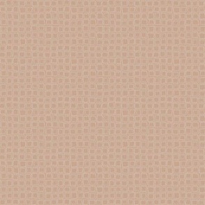 Wonky Geometric Gingham in White on Dusky Salmon Pink (SMALL) B23013R04A