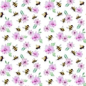 Tumbling Bees - small, 3" repeat