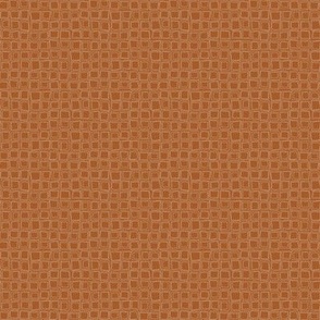 Wonky Geometric Gingham in Pale Gray on Rich Russet Red (SMALL) B23013R02A