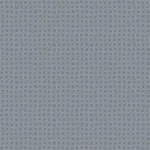 Wonky Geometric Gingham in  Pale Gray on Stormy Blue (SMALL) B23013R05A