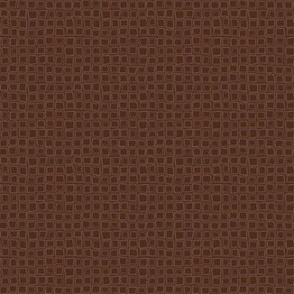 Wonky Geometric Gingham in Chocolate Brown on Dusky Lavender  (SMALL) B23013R07C