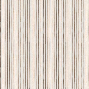 Whimsical, Hand Drawn, Narrow Stripes in Russet Red on White (SMALL) B23012R02B