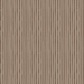 Whimsical, Hand Drawn, Narrow Stripes in Chocolate Brown on Light Brown (SMALL) B23012R03D