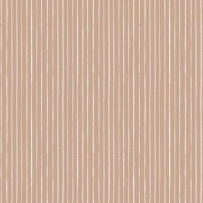 Whimsical, Hand Drawn, Narrow Stripes in White on Dusky Salmon Pink (SMALL) B23012R04A