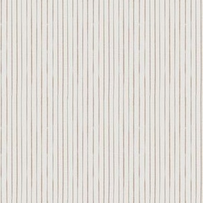 Whimsical, Hand Drawn, Narrow Stripes in Dusky Salmon Pink on White (SMALL) B23012R04B