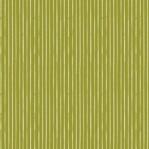 Whimsical, Hand Drawn, Narrow Stripes in White on Pea Green (SMALL) B23012R06A