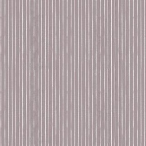 Whimsical, Hand Drawn, Narrow Stripes in White on Dusky Lavender (SMALL) B23012R07A