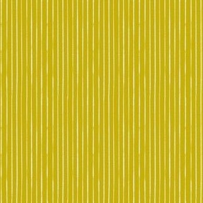 Whimsical, Hand Drawn, Narrow Stripes in White on Goldenrod Yellow (SMALL) B23012R08A