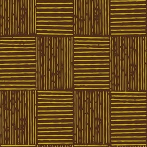 Modern Gingham in Chocolate Brown and Goldenrod Yellow (LARGE) B23015R08C