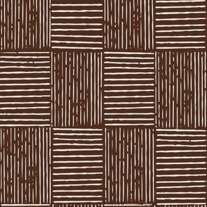 Modern Gingham in Chocolate Brown and Pale Gray (LARGE) B23015R01A