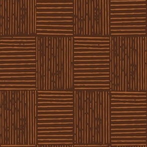 Modern Gingham in Chocolate Brown and Rich Russet Red (LARGE) B23015R02C