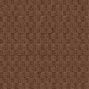 Modern Gingham in Rich Chocolate and Dusky Salmon Pink (SMALL) B23015R04C