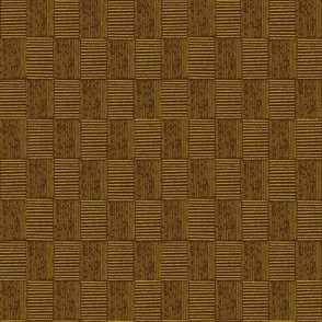 Modern Gingham in Chocolate Brown and Goldenrod Yellow (MEDIUM) B23015R08C