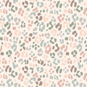 Small Muted Leopard Print in dusty pink green peach gray