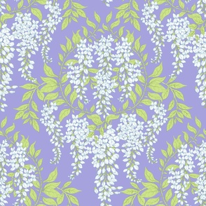 Wisteria Cluster White Green Lilac 