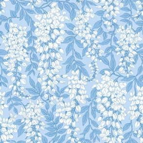 Wisteria Floral Blue White 