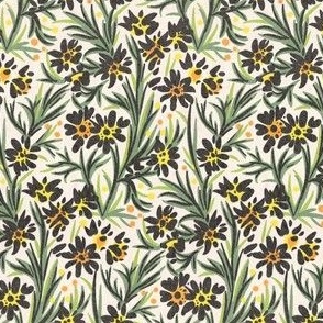 Miniature Ditsy Flower Garden Dollhouse Wallpaper and Fabrics