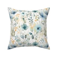 Blue Watercolour Floral 