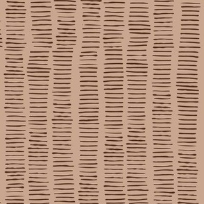 Hand-Drawn Stripe in Rich Chocolate and Dusky Salmon Pink--(LARGE) B23016R04D