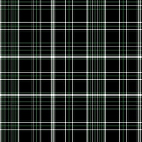 Plaid option 13e in dark forest green_ grass green_ and white on black - 100.