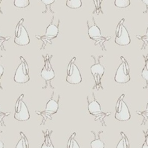 Parade of Rabbits in Chocolate Brown on Off White (MEDIUM) B23006R01B