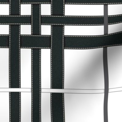 Black Leather James Plaid White-01