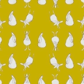 Parade of Rabbits in Off White on Goldenrod Yellow (MEDIUM) B23006R08C