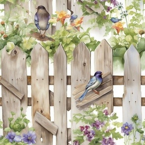 Birds on Fence