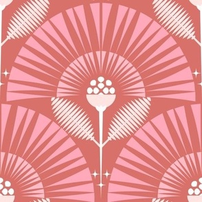 Dreamy Boho Garden / Art Deco / Floral / Rose Pink / Medium