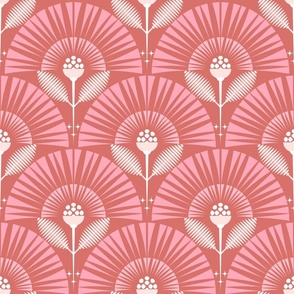 Dreamy Boho Garden / Art Deco / Geometric / Floral / Rose Pink / Medium